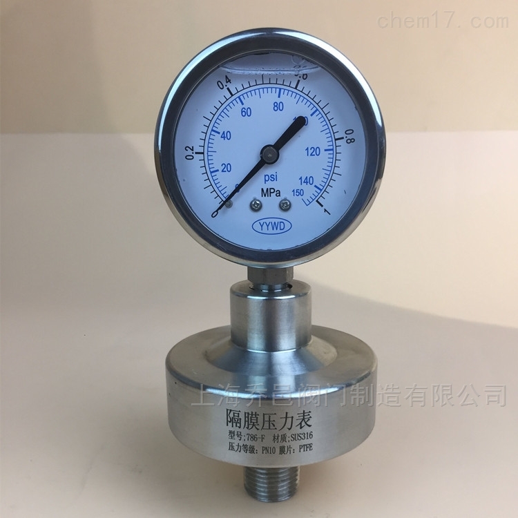 786-F不锈钢隔膜压力表 786-F不锈钢隔膜压力表